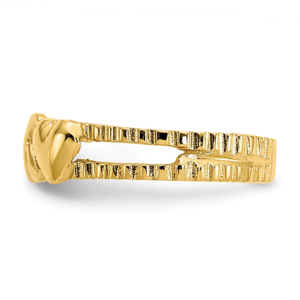 14k Hearts-and-X Toe Ring