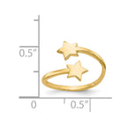 14k Double Star Toe Ring
