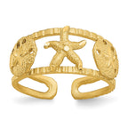 14k Starfish and Shells Toe Ring
