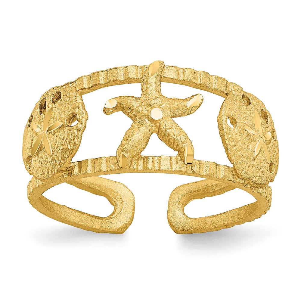 14k Starfish and Shells Toe Ring