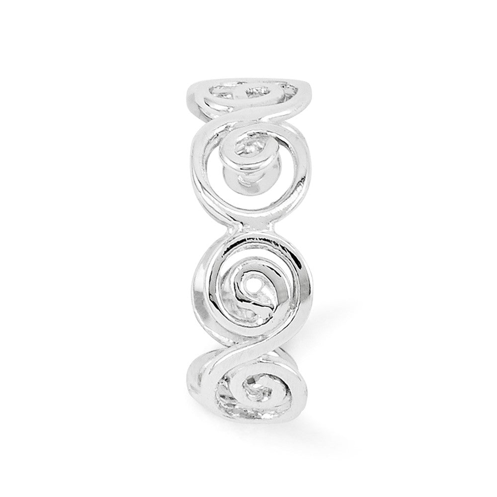 14k White Gold Scroll Toe Ring