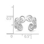 14k White Gold Scroll Toe Ring