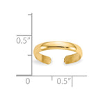 14k High Polished 2.5mm Band Toe Ring