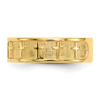 14k Polished and Satin Cross Band