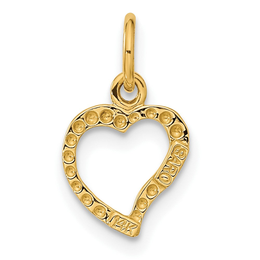 14K Polished Curved Heart Pendant