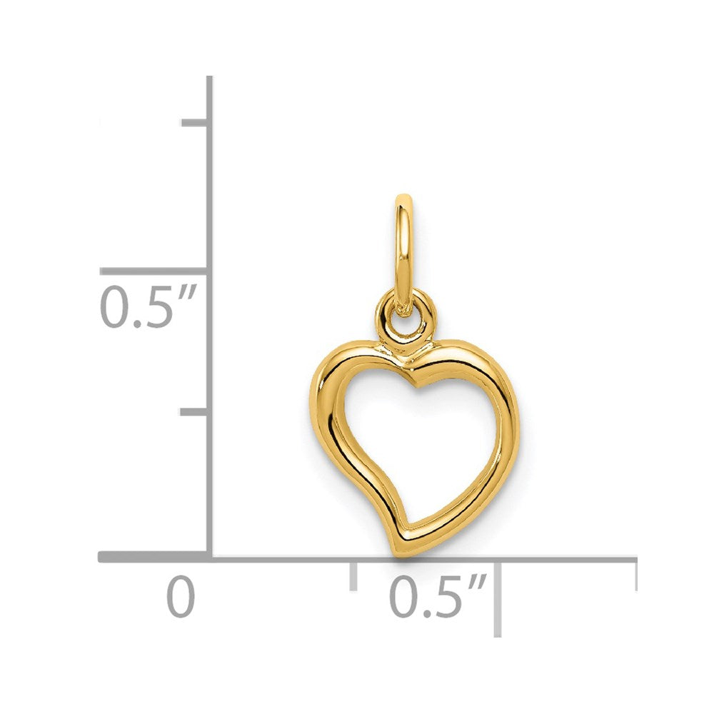 14K Polished Curved Heart Pendant