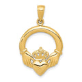 14k Polished Claddagh Pendant