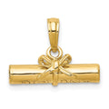 14k 3-D Hollow Polished DIPLOMA Pendant