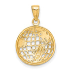 14k Polished Cut-out Globe Pendant