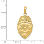 14k Polished Police Badge with Engravable Area Pendant