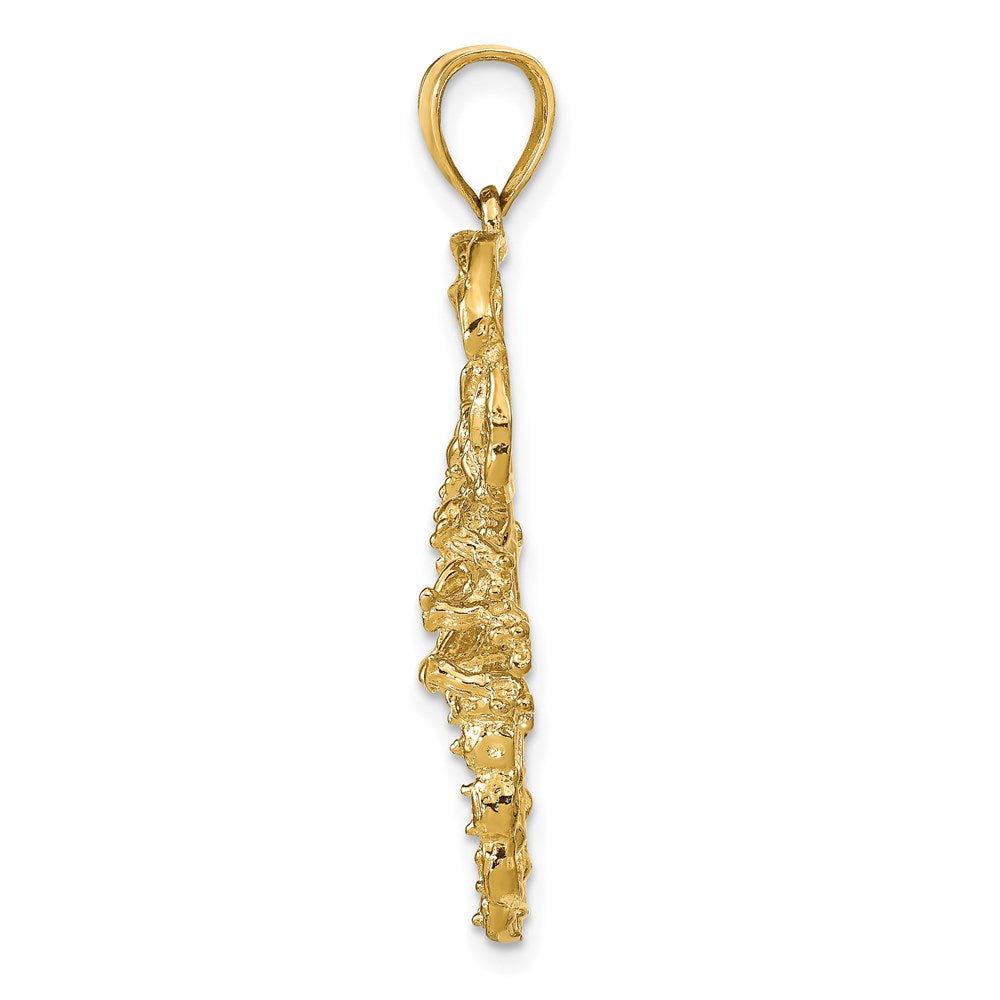 14k Large Solid Polished Open-Backed Scorpion Pendant