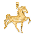 14k Large Solid Polished Open-Backed Horse Pendant
