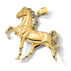 14k Large Solid Polished Open-Backed Horse Pendant