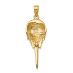 14k Polished Horseshoe Crab with Moveable Tail Pendant