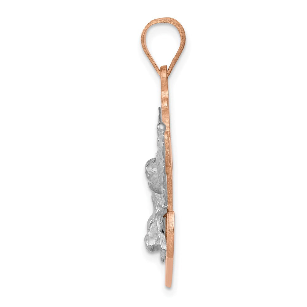 14k Two-tone Mariners Cross with Eagle Pendant