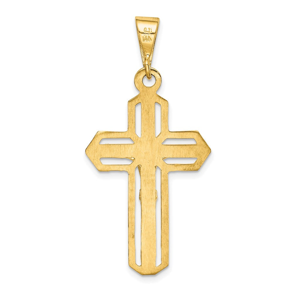 14k Polished Cut-out Crucifix Pendant