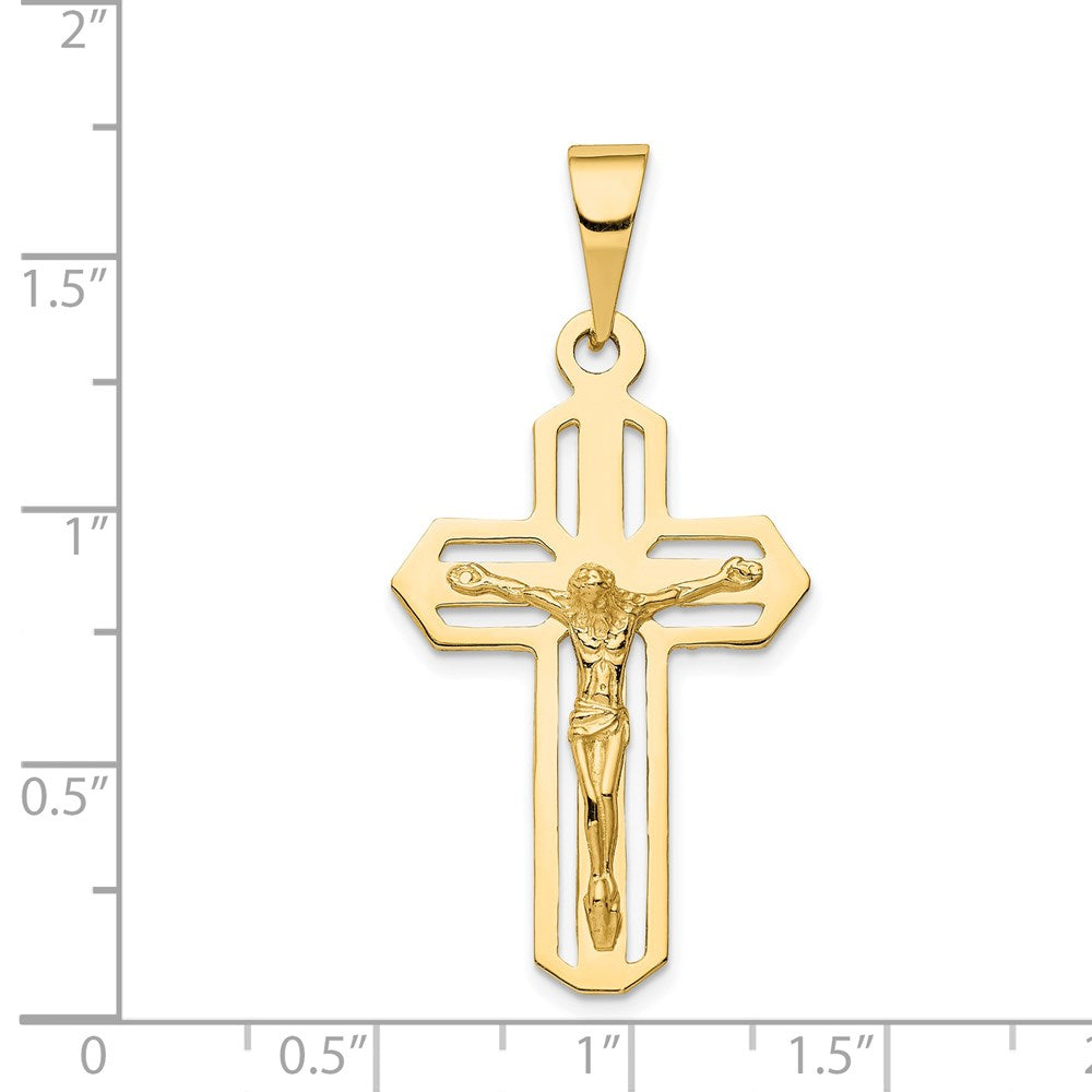 14k Polished Cut-out Crucifix Pendant