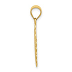 14k Solid Satin Polished Aquarius Zodiac Oval Pendant