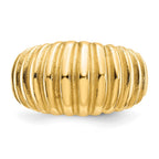 14k High Polished Ribbed Dome Ring