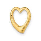 14K Polished Floating Heart Chain Slide