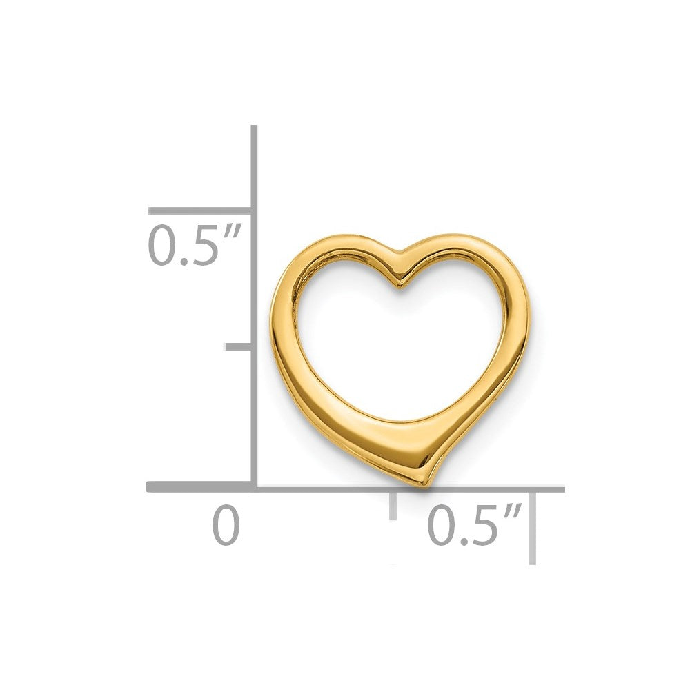14K Polished Floating Heart Chain Slide