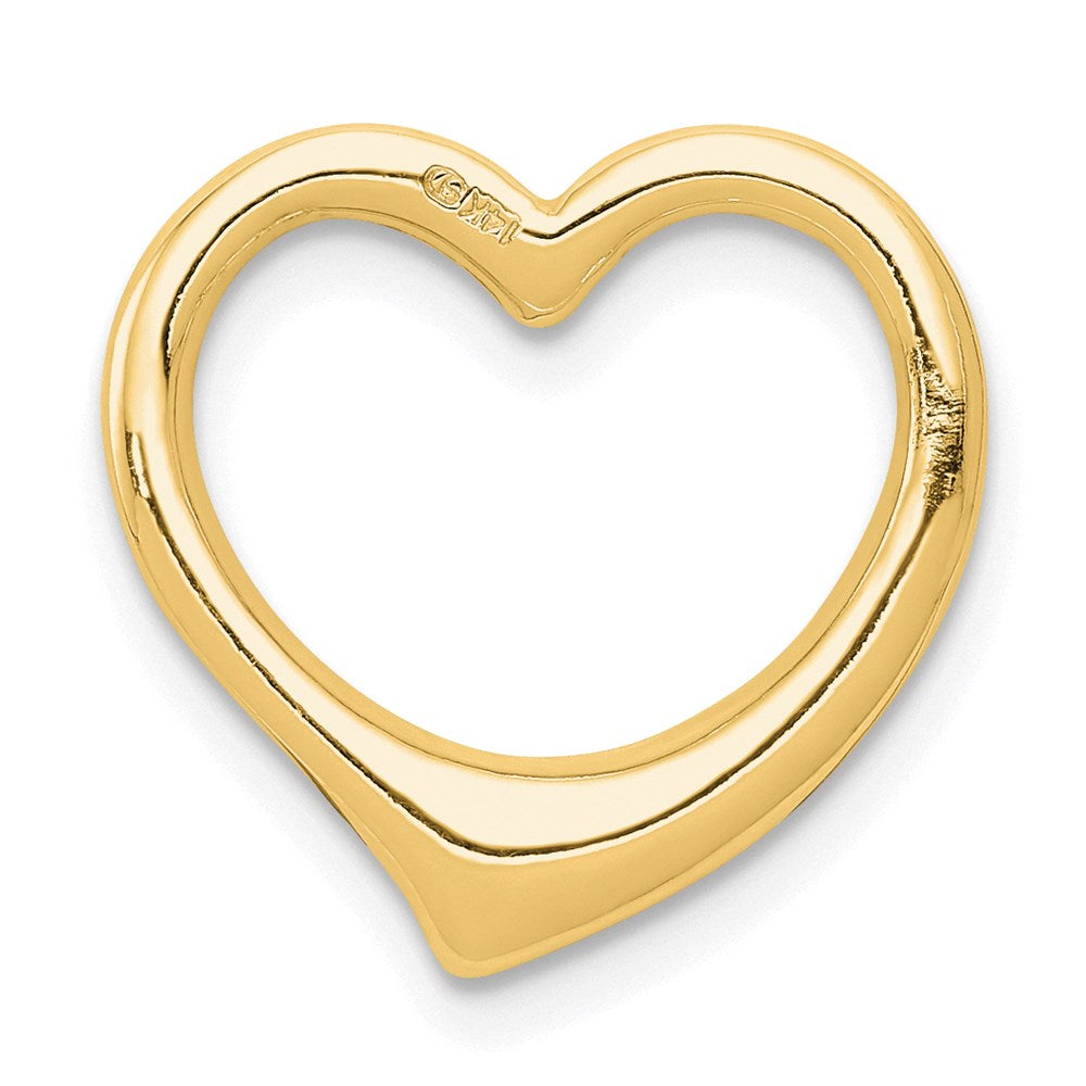 14K Polished Floating Heart Chain Slide