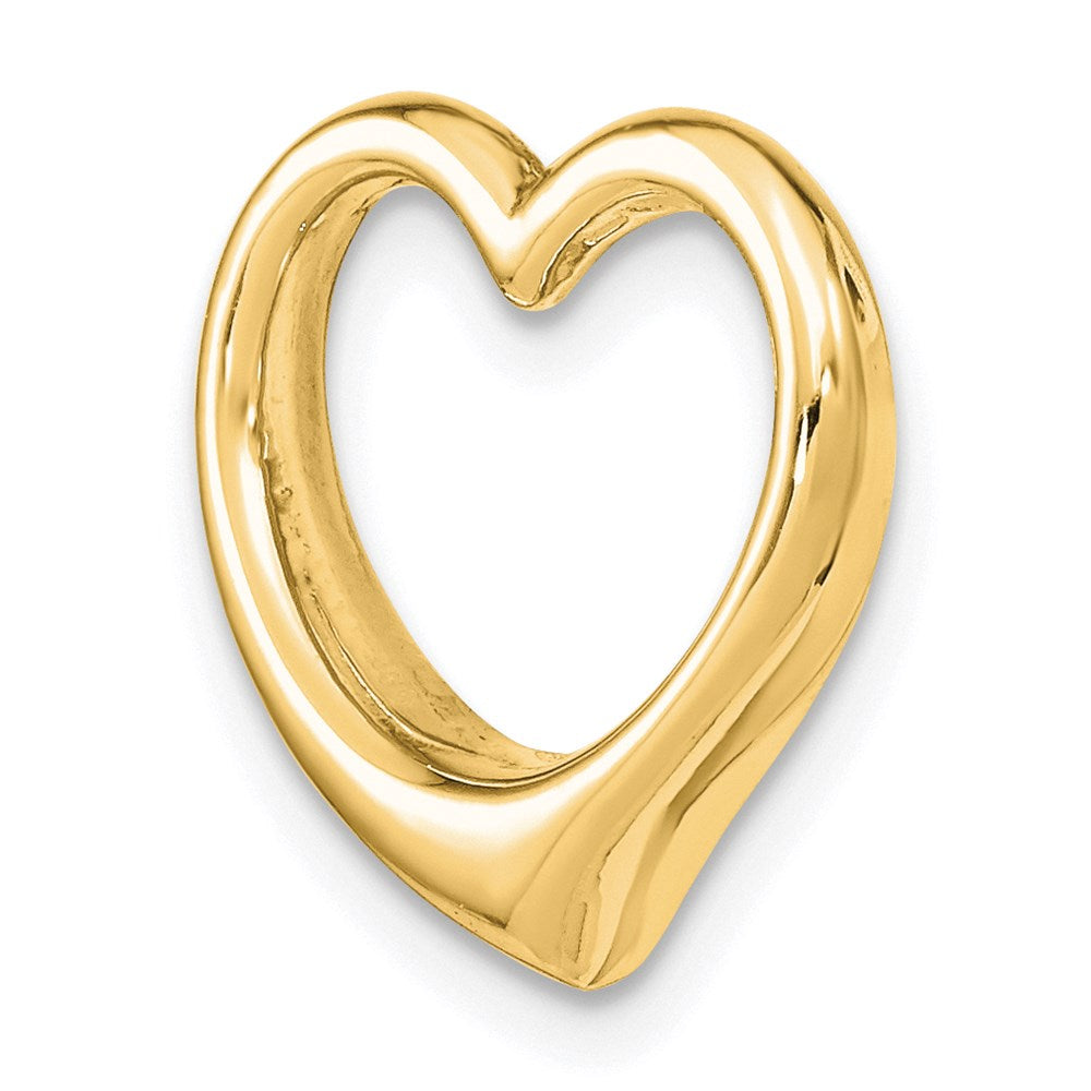 14K Polished Floating Heart Chain Slide