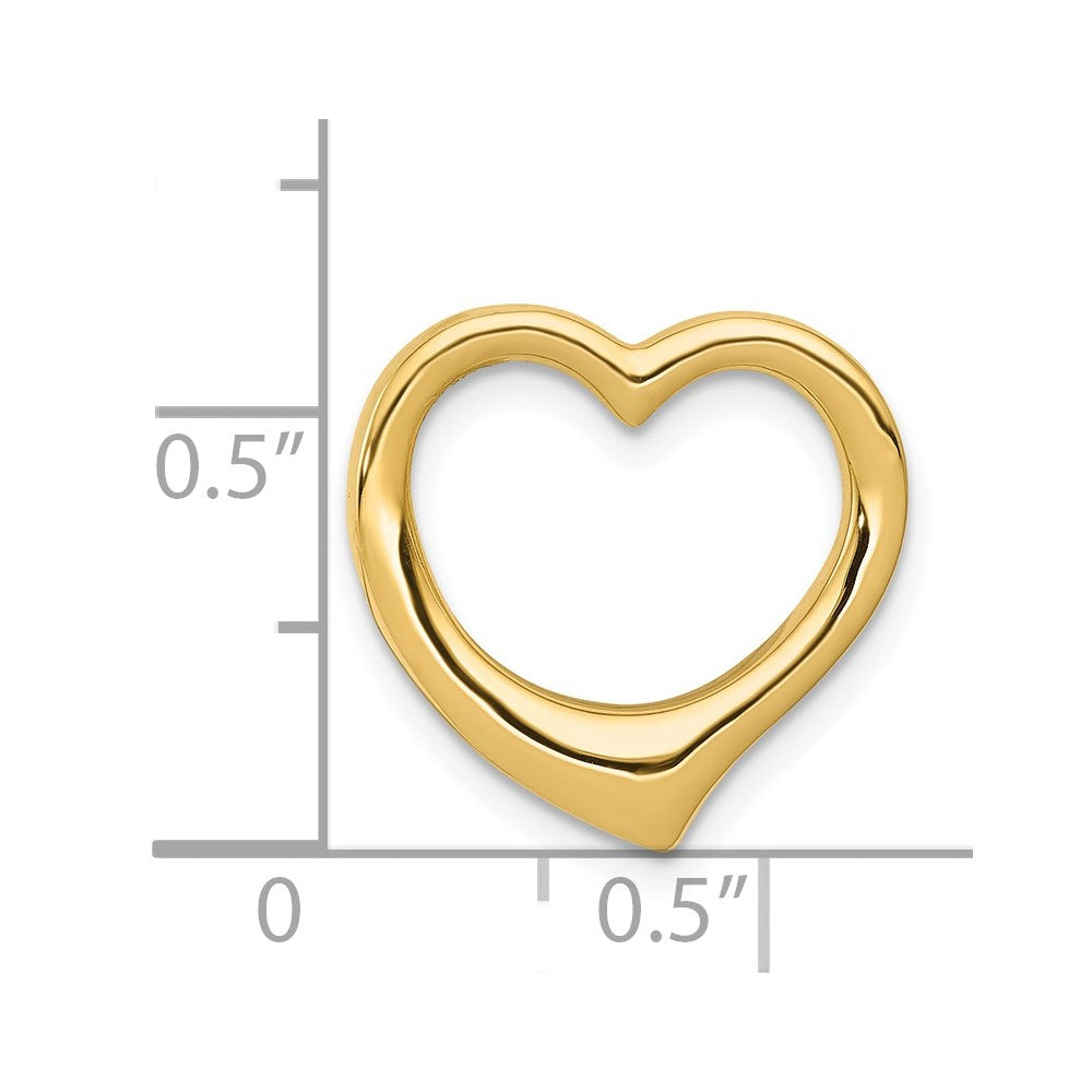 14K Polished Floating Heart Chain Slide
