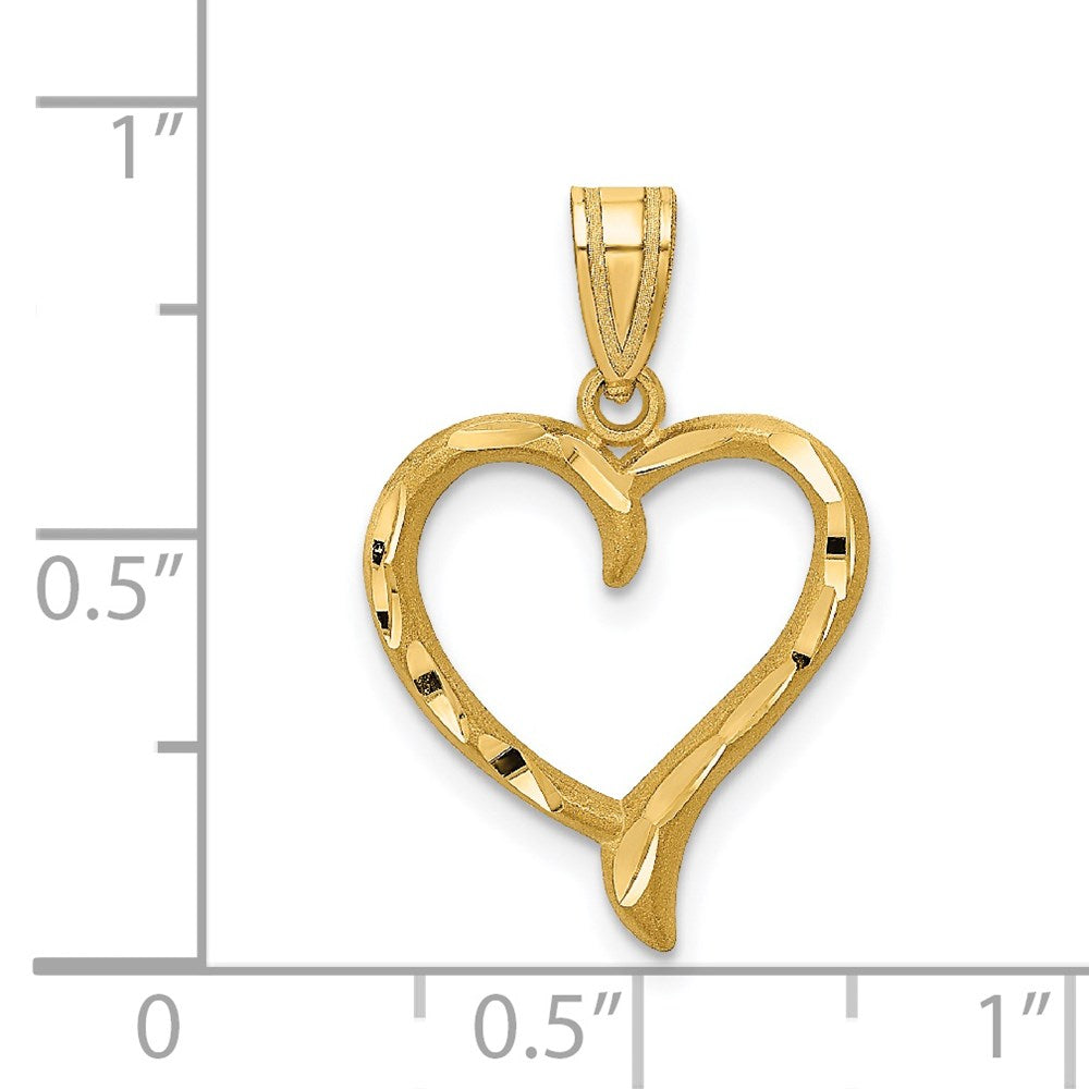 14K Polished Open Heart Pendant