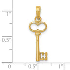 14K Polished 3-D Key Charm