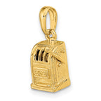 14k 3-D Moveable Handle Slot Machine Pendant