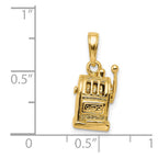 14k 3-D Moveable Handle Slot Machine Pendant