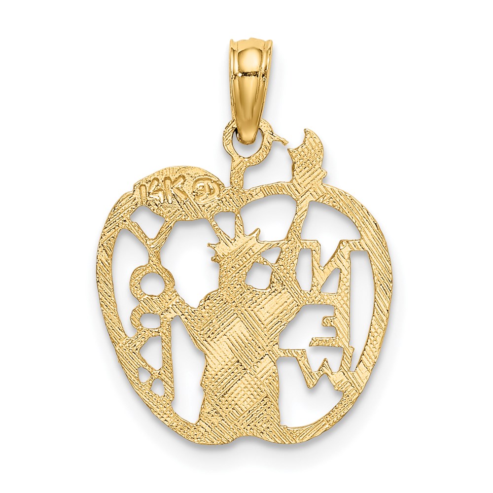 14k Cut-out NEW YORK with Statue of Liberty in Apple Charm