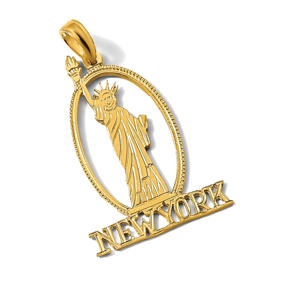 14k Cut-out NEW YORK with Statue of Liberty Charm