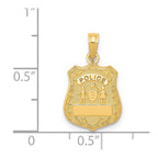 14k POLICE Badge with Engravable Area Pendant