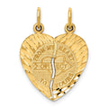 14k 2-Piece Break-apart Diamond-cut FROM MY HEART DIRECT TO YOURS Charm