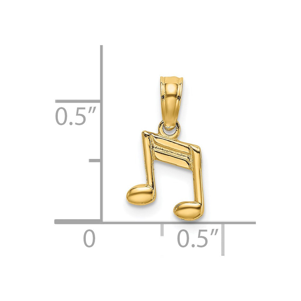 14k Double Music Notes Charm