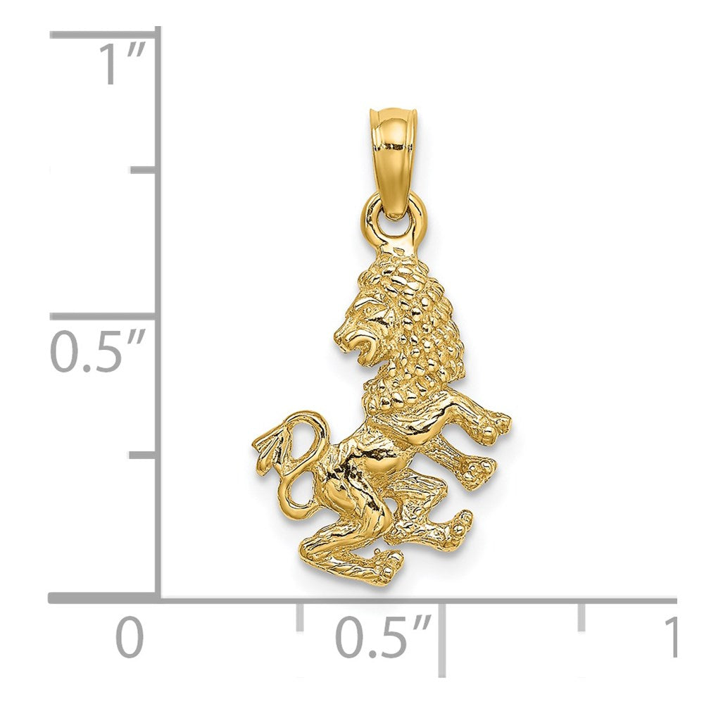14k 3-D Leo Zodiac Charm