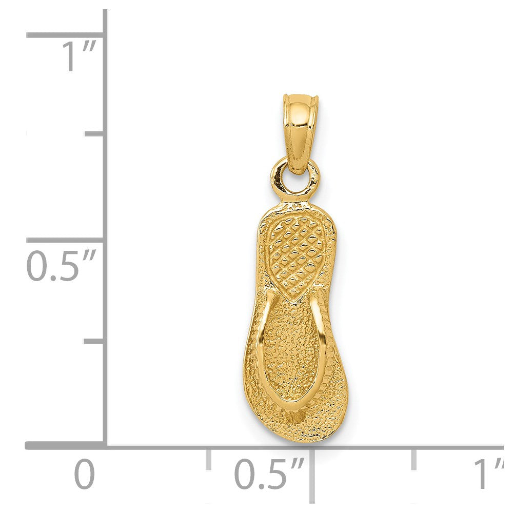 14k 3-D Single Flip-Flop Pendant