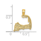 14K CAPE COD Map Charm