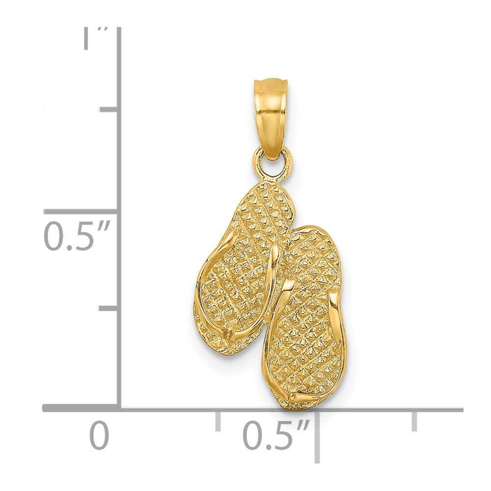 14k 3-D MYRTLE BEACH Flip-Flops Charm