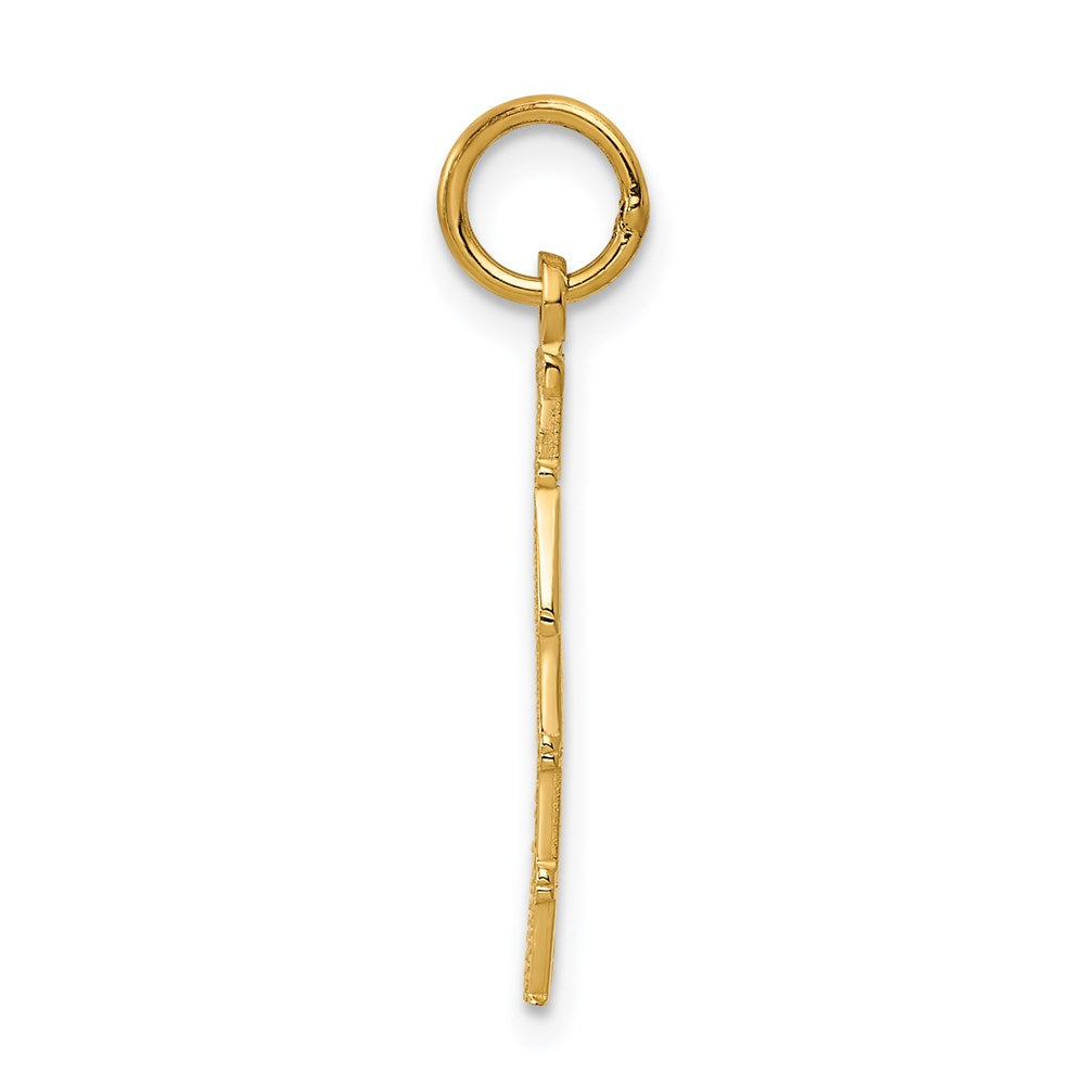 14K Polished TAKEN Vertical Charm