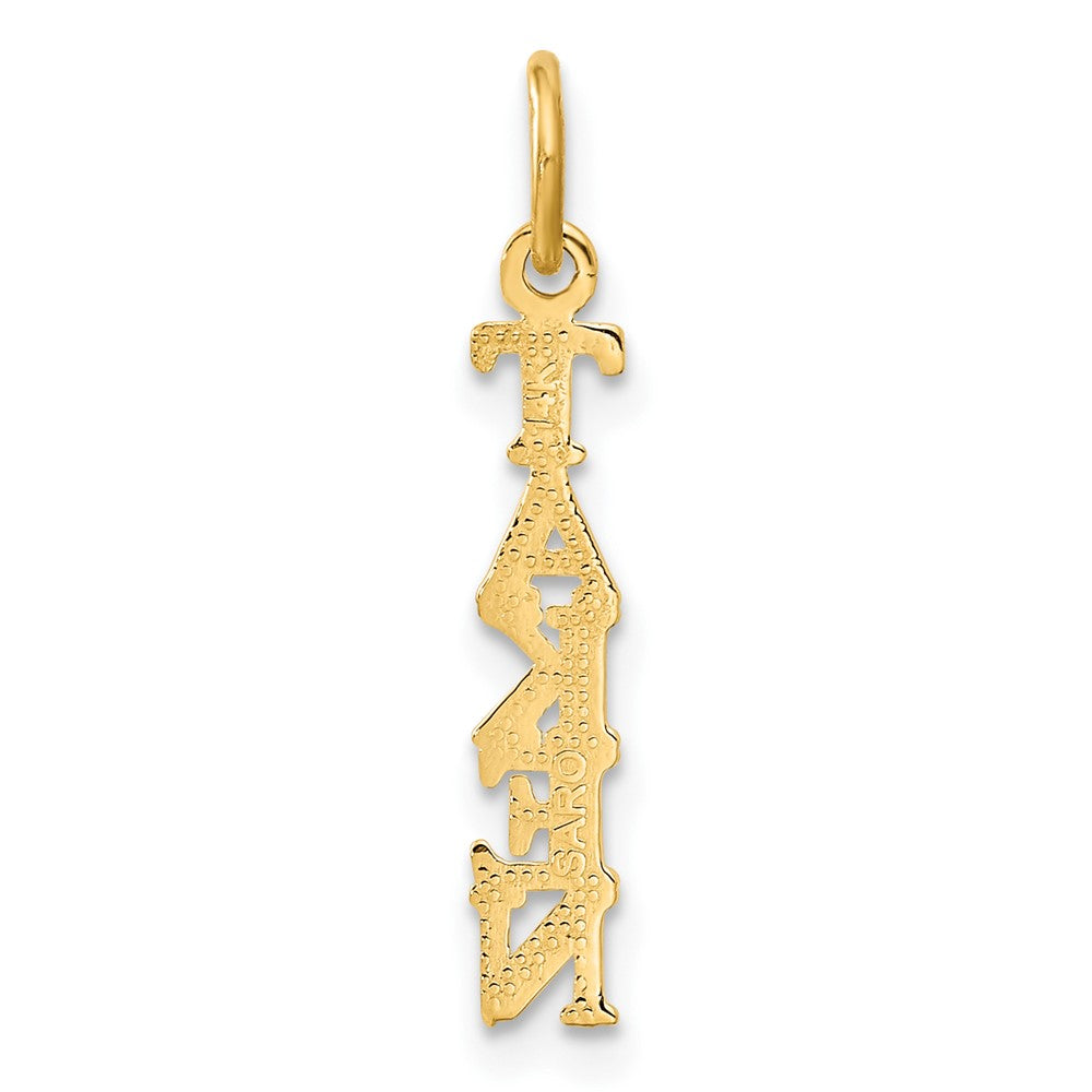14K Polished TAKEN Vertical Charm