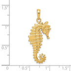 14k 3-D Seahorse Pendant
