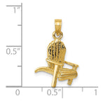14K 3-D Adirondack Beach Chair Pendant