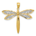 14k and White Rhodium Dragonfly Pendant