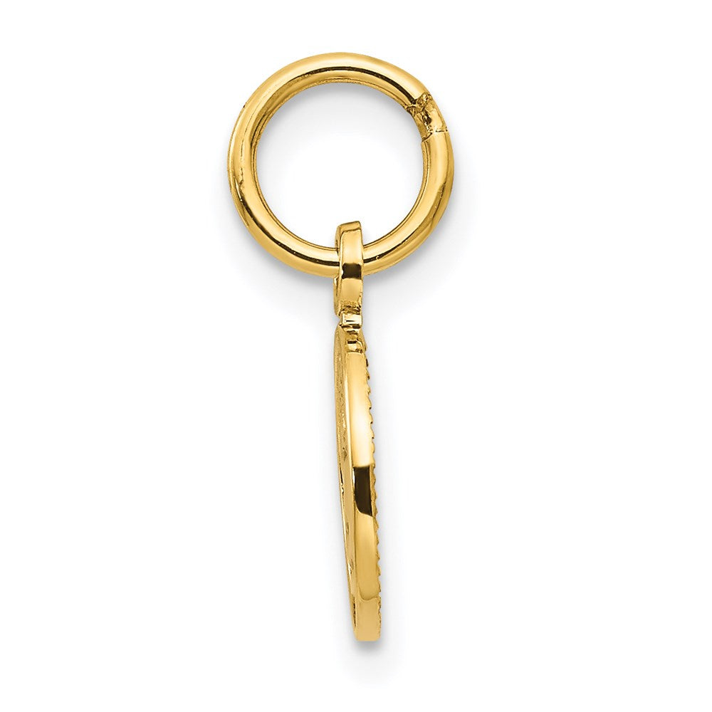 14k Small Polished Angel Round Charm
