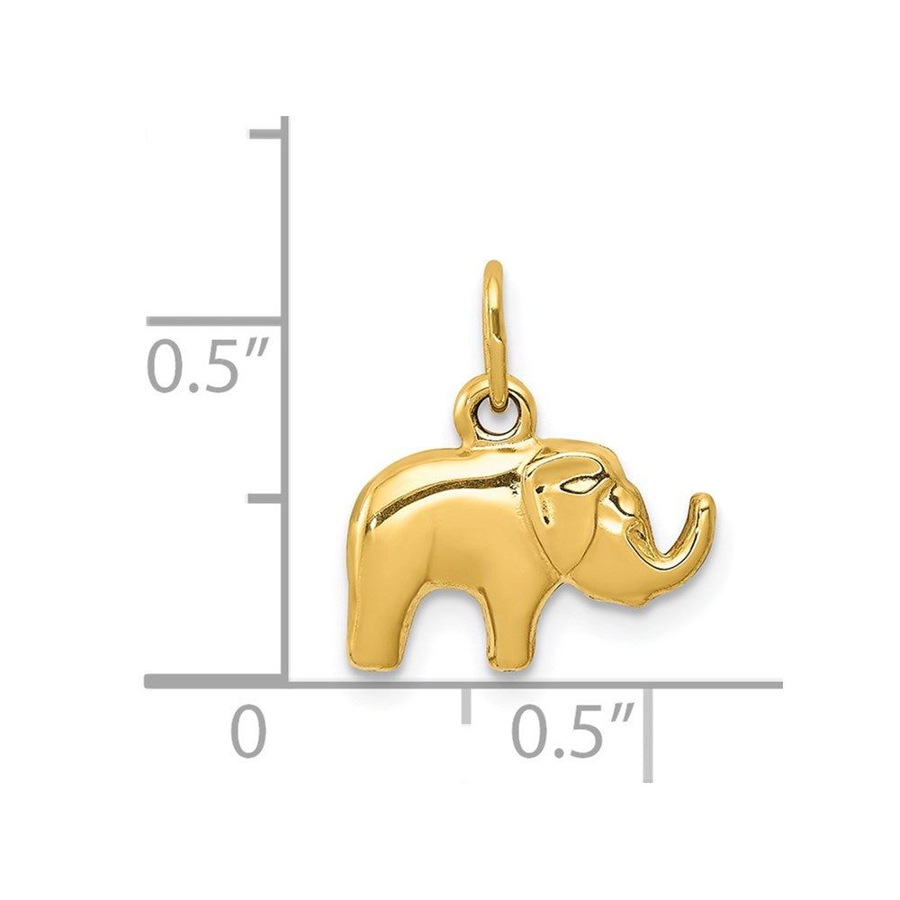 14k Small Polished Elephant Charm