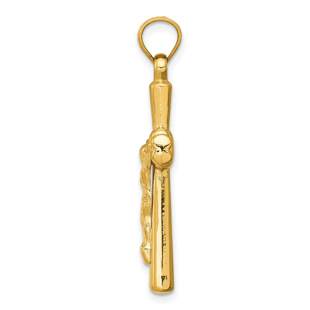 14K Hollow Crucifix Reversible to X-Center Cross Pendant
