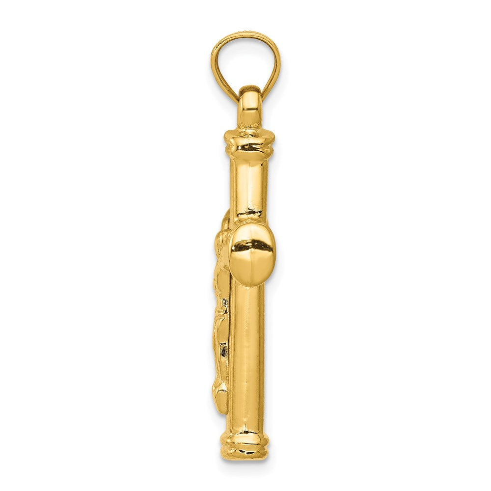 14K Hollow Crucifix Reversible to Cross Pendant